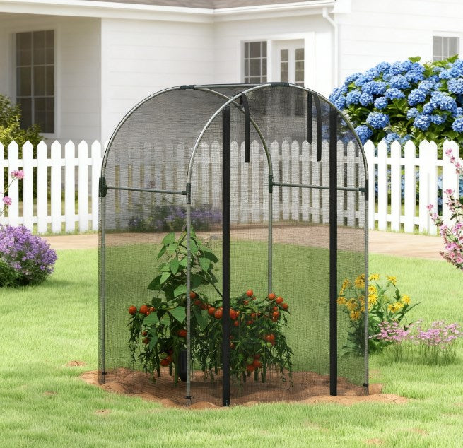 Plant Cage,Plant Protection Tent,Galvanized Steel Crop Cage,with Zippered Door