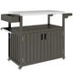 Convenient Outdoor Table Top,Outdoor Bar Cart with Storage,Wheeled Kitchen Island for Food Prep