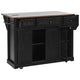 Farmhouse Kitchen Island with Sliding Barn Door, Power Outlet, Glass Holders & Drop Leaf, 58 in.