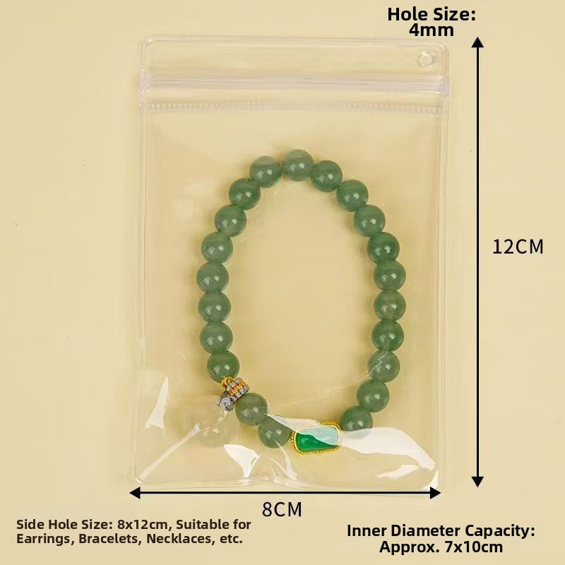 PVC Transparent Zip-Seal Hanging Display Bags – Jewelry, Earring & Jade Storage with Hang Hole