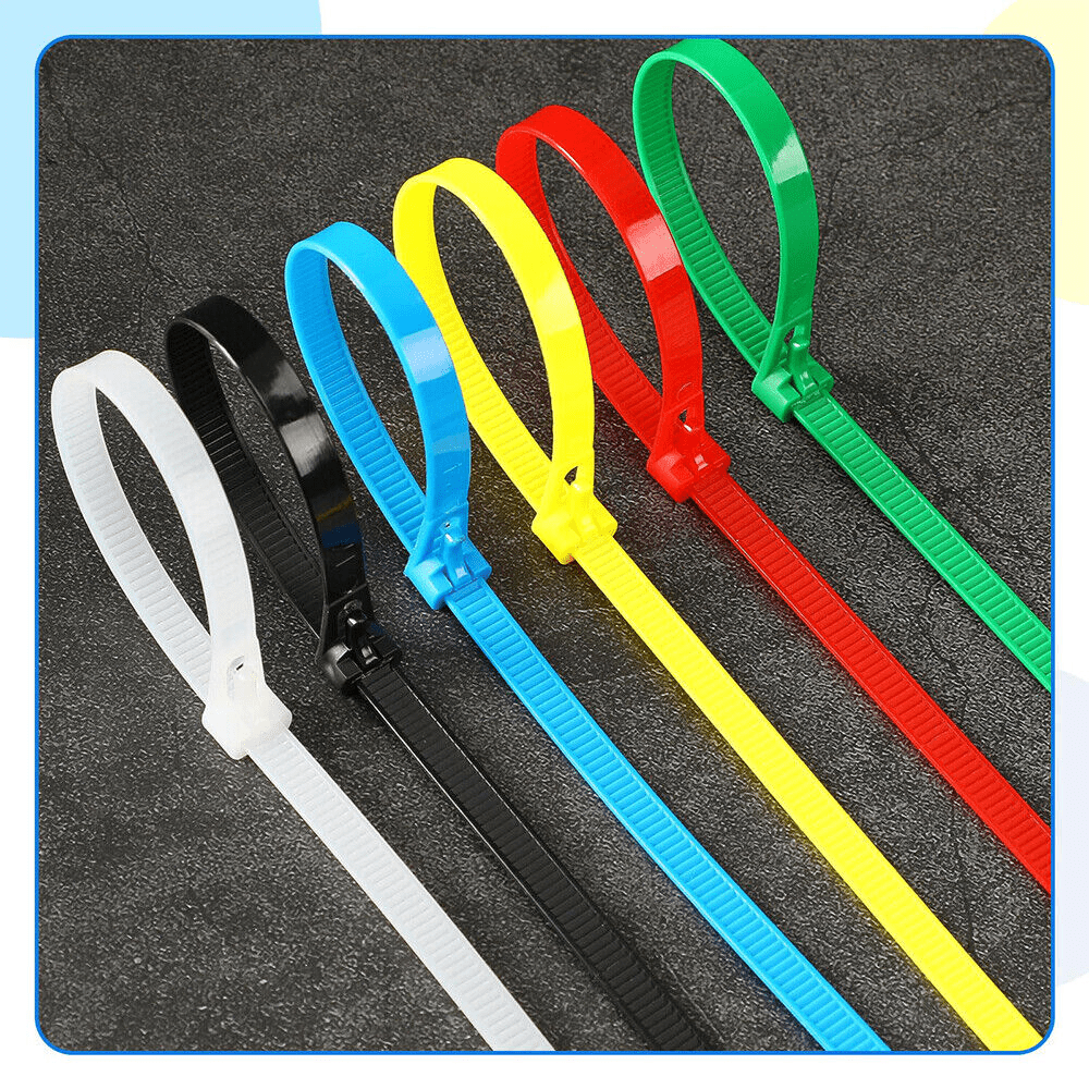 Coloured Cable Ties Detachable And Reusable Nylon Zip Ties Length 150mm To 450mm - HomeDIYer
