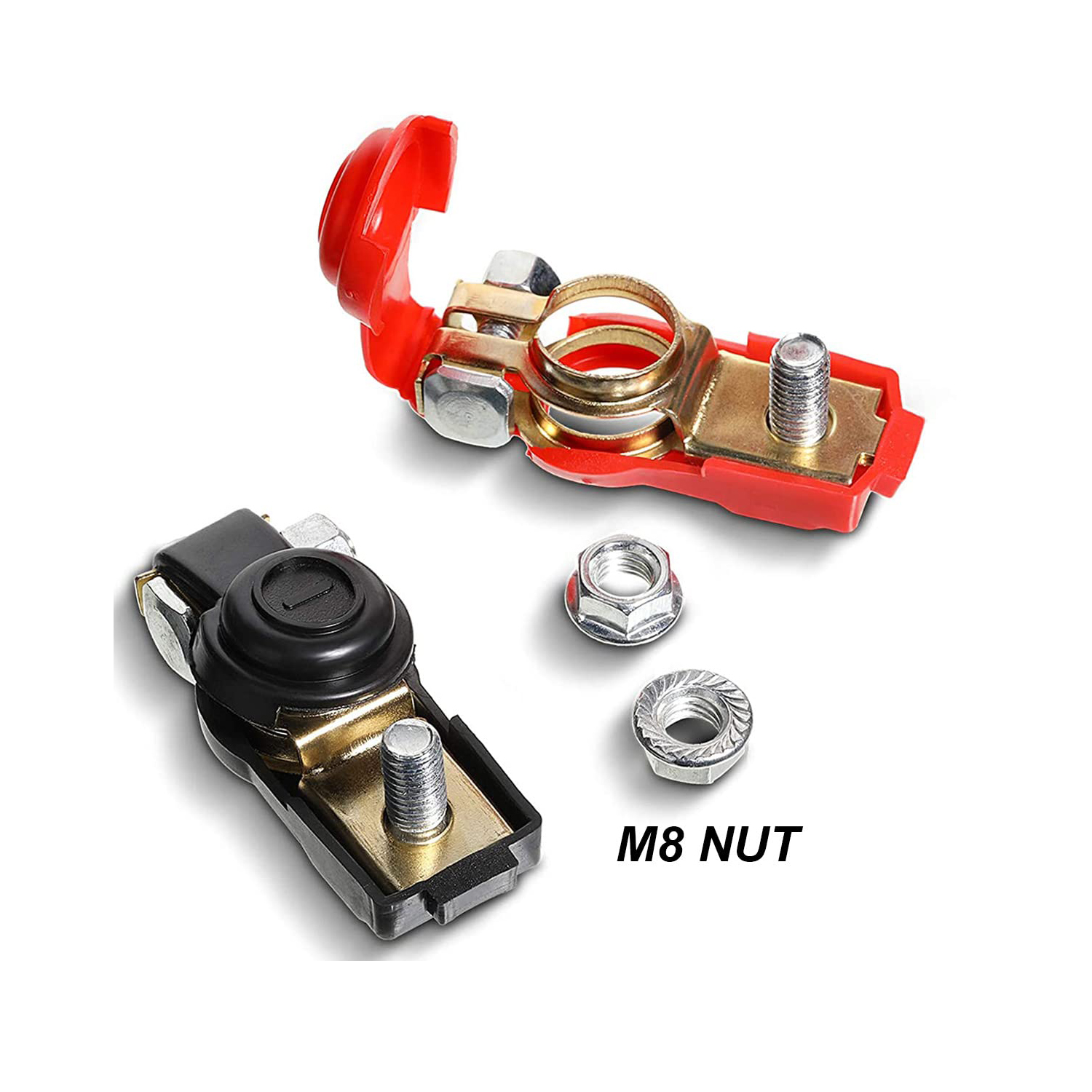 2pcs Battery Cable Terminals Car Terminal Clamps Connectors Negative & Positive