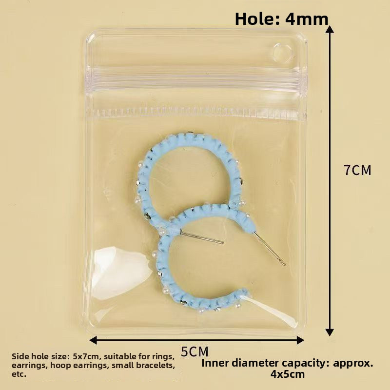 PVC Transparent Zip-Seal Hanging Display Bags – Jewelry, Earring & Jade Storage with Hang Hole