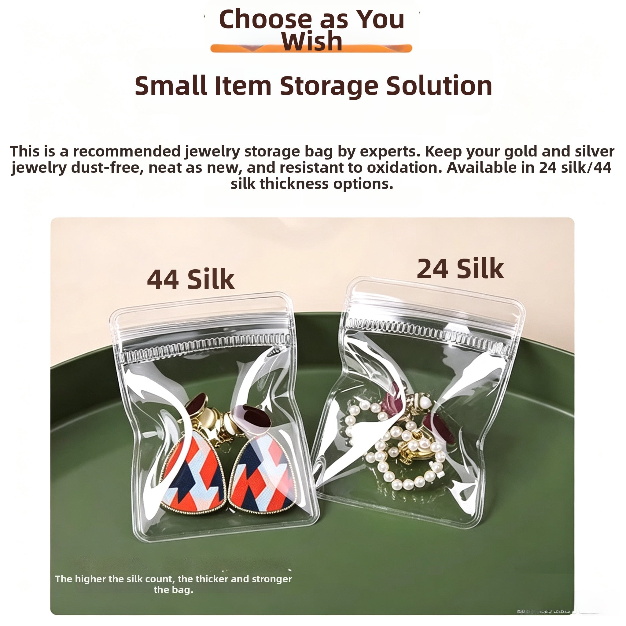 PVC Transparent Zip-Seal Hanging Display Bags – Jewelry, Earring & Jade Storage with Hang Hole