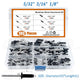 180Pcs Aluminum Dome Head Blind Pop Rivet Assortment Set 6 Sizes 5/32 3/16'' 1/8''