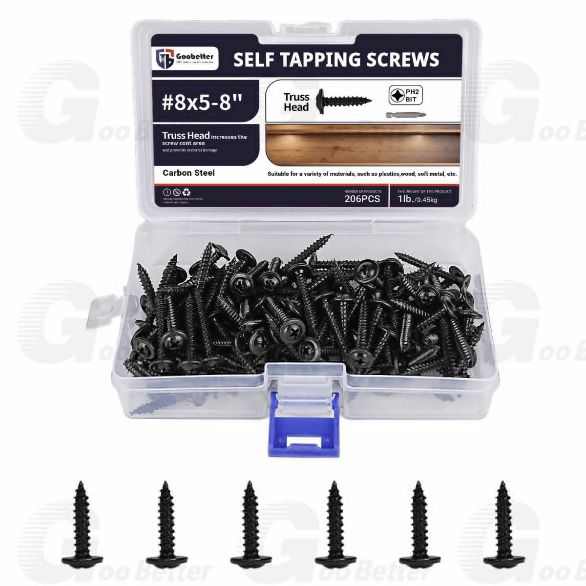 Phillips Modified Truss Head Self - Drilling Screws Wood Screws Kit Black Carbon Steel Steel Self Tapping Sheet Metal Screws - HomeDIYer