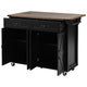 Farmhouse Kitchen Island with Power Outlet, Drop Leaf, 4-Door Storage & Wheels, 53.5 in.