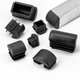 Black Square Plastic Domed Furniture Tube Insert Cap | Table & Chair Leg End Stopper | 16×16mm–30×60mm | 15 Sizes