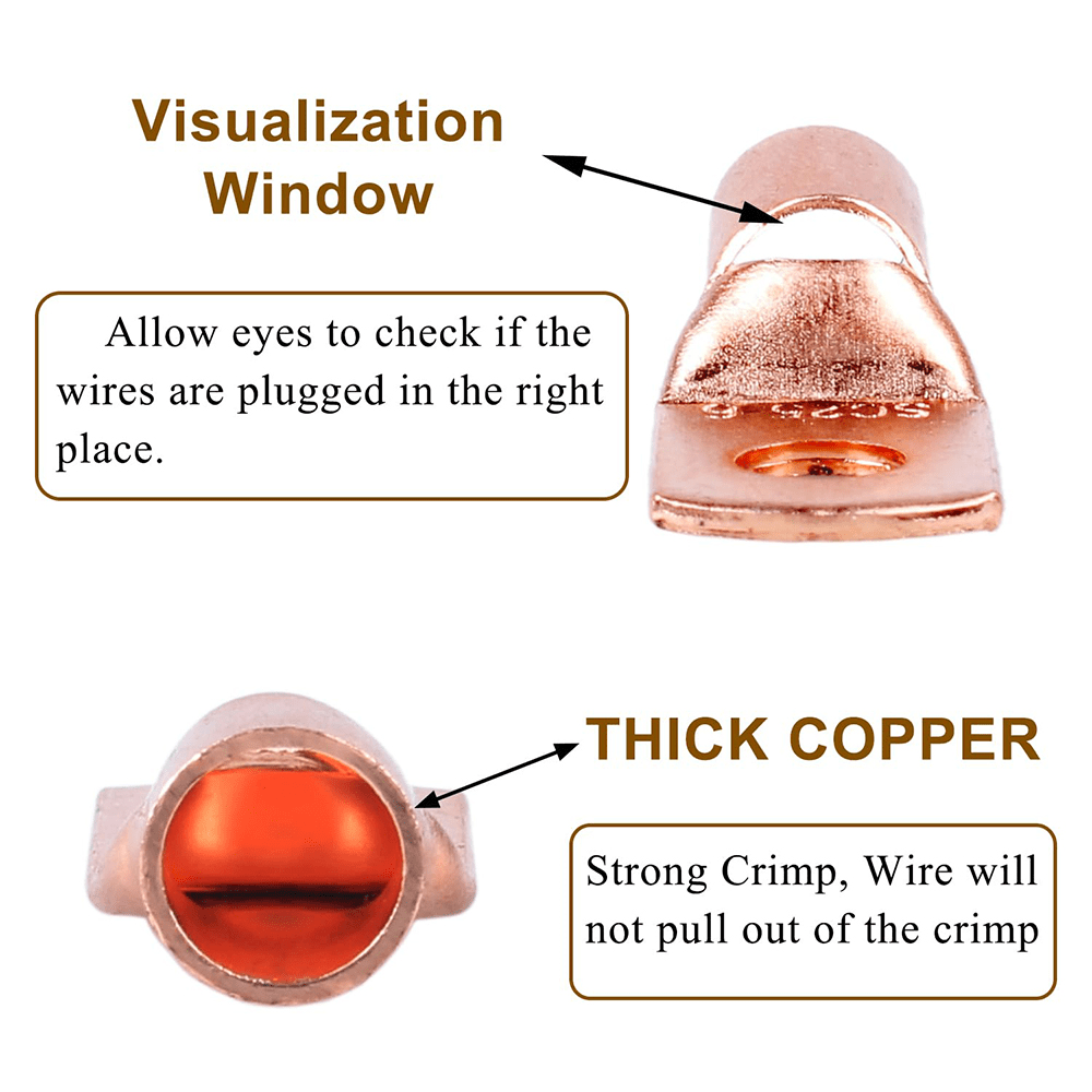 140pcs Copper Wire Lugs Battery Cable Ends Terminal Connectors Assortment Kit - HomeDIYer