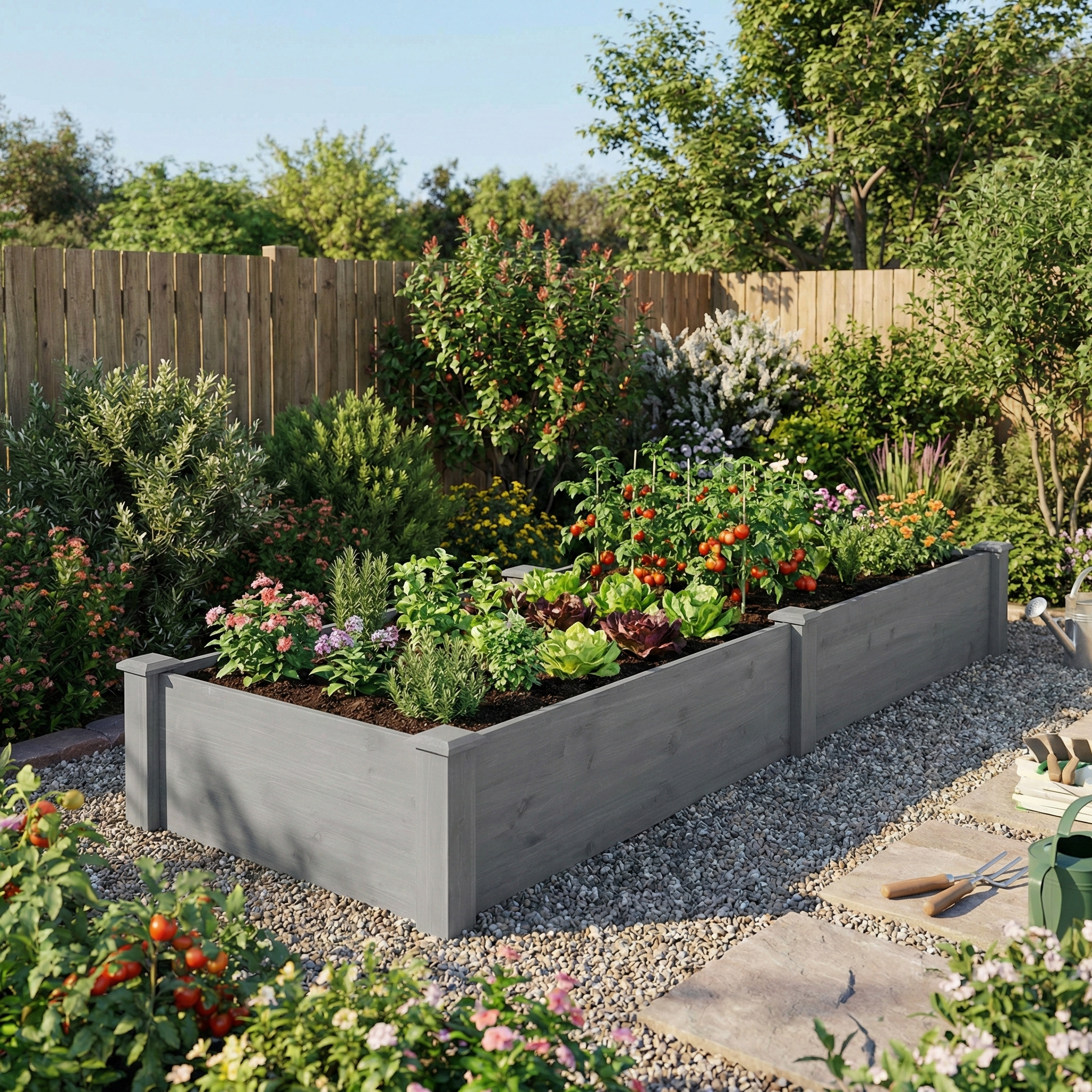 Over Ground Raised Garden Bed 96x28x10″ – Tool-Free Large Long Planter Box for Outdoor