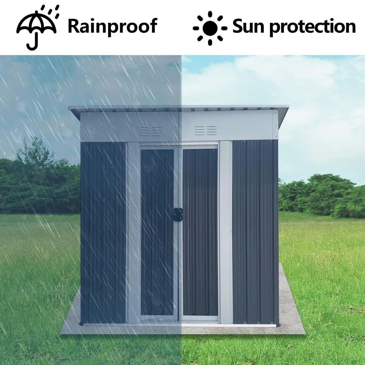 5x3FT Vertical Outdoor Storage Shed | Corrosion Resistant Metal Tool Shed - HomeDIYer