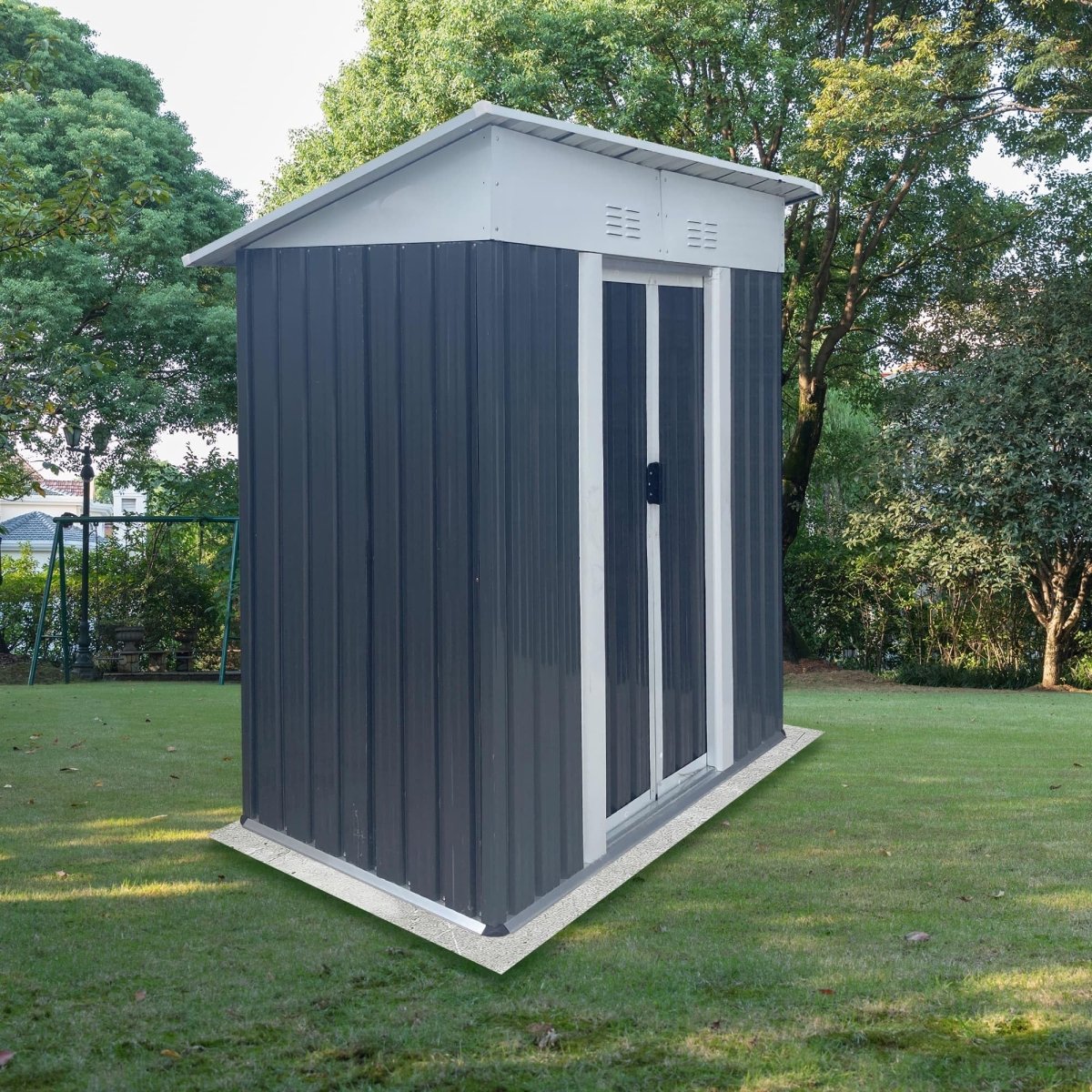 5x3FT Vertical Outdoor Storage Shed | Corrosion Resistant Metal Tool Shed - HomeDIYer