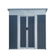 5x3 FT Vertical Metal Storage Shed Sliding Door Pitched Roof Foundationless Galvanized Steel Gray