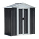 5x3 FT Metal Storage Shed Sliding Lockable Doors Sloped Roof Galvanized Steel Aluminum Alloy Gray