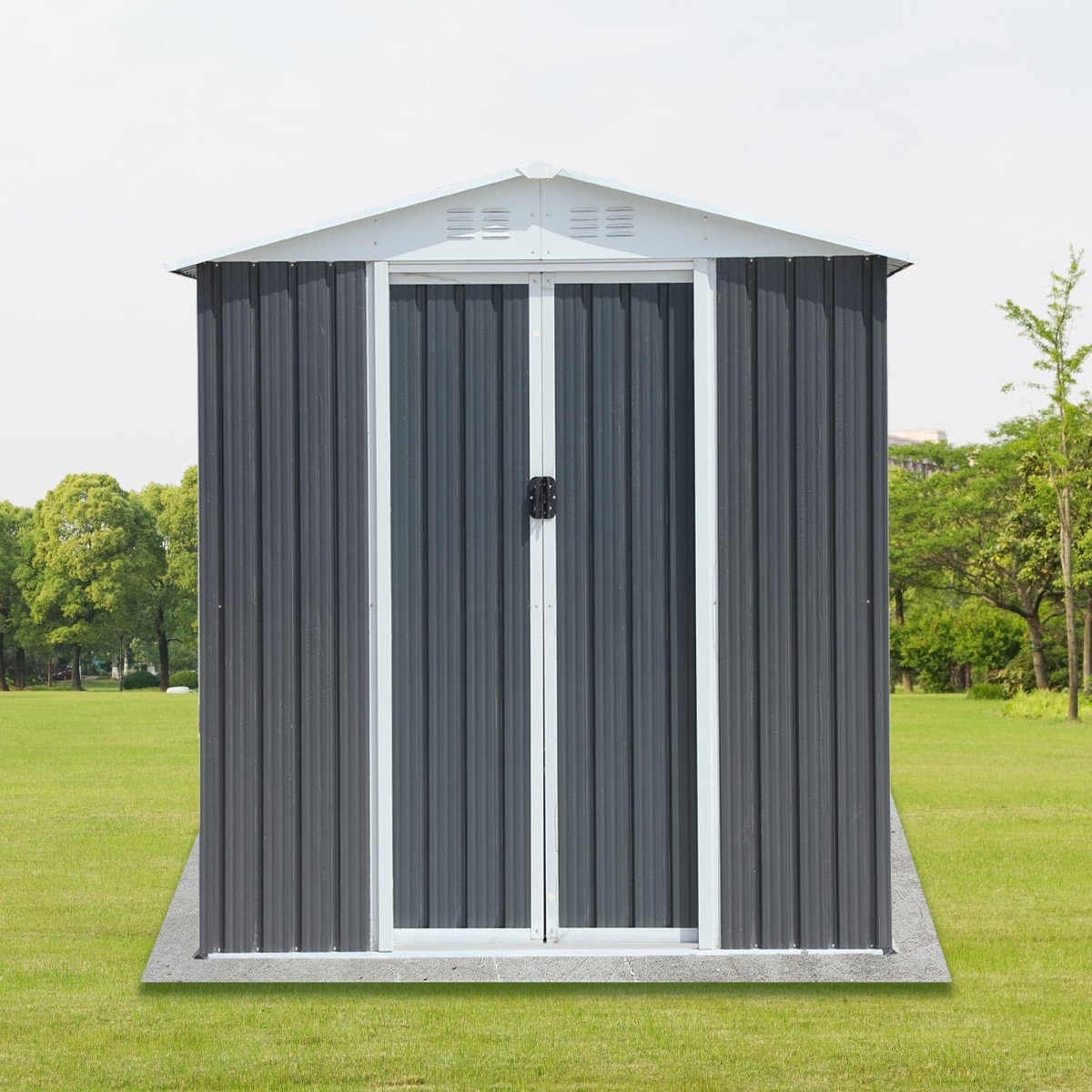 5x3FT Outdoor Storage Shed with Base | Heavy Duty Metal Garden House - HomeDIYer