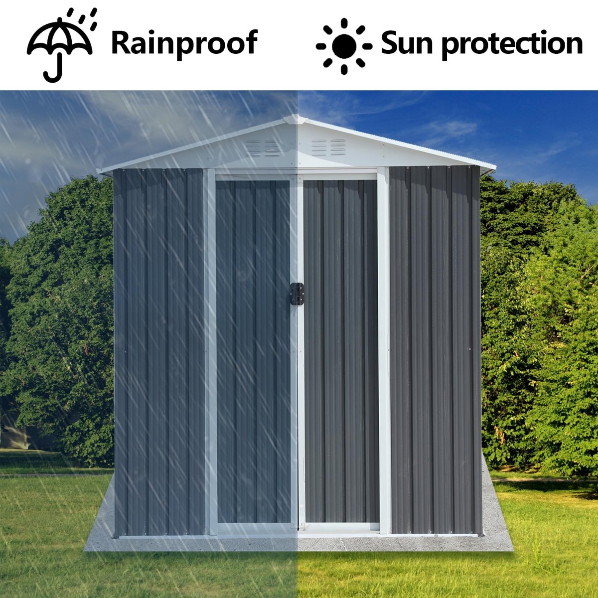 6x4FT Outdoor Metal Storage Shed | Aluminum Alloy Garden Shed - HomeDIYer