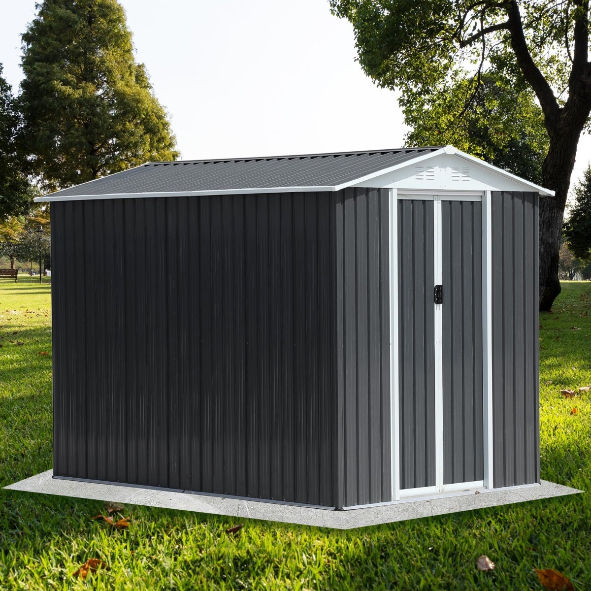 6x9FT Outdoor Metal Storage Shed | Waterproof Garden Shed with Lockable Door - HomeDIYer