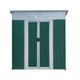 5x3 FT Vertical Aluminum Alloy Storage Shed Sliding Door Sloped Roof Vent Foundationless Green White