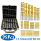 HSS Twist Drill Bit Set 1.5-10mm Titanium Hole Saw Tools DIN338 Metal Drill 99Pc