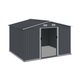 8x10FT Outdoor Metal Storage Shed with Sliding Doors & Air Vent, Heavy Duty, for Bikes, Tools & Lawnmowers, Grey