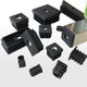 Furniture Leg Pipe Hole Plug With M6 M8 Nut Black Plastic Blanking End Caps