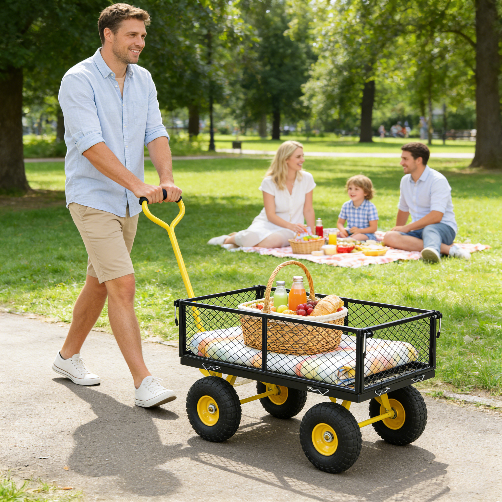 Wagon Cart Garden cart trucks make it easier to transport firewood