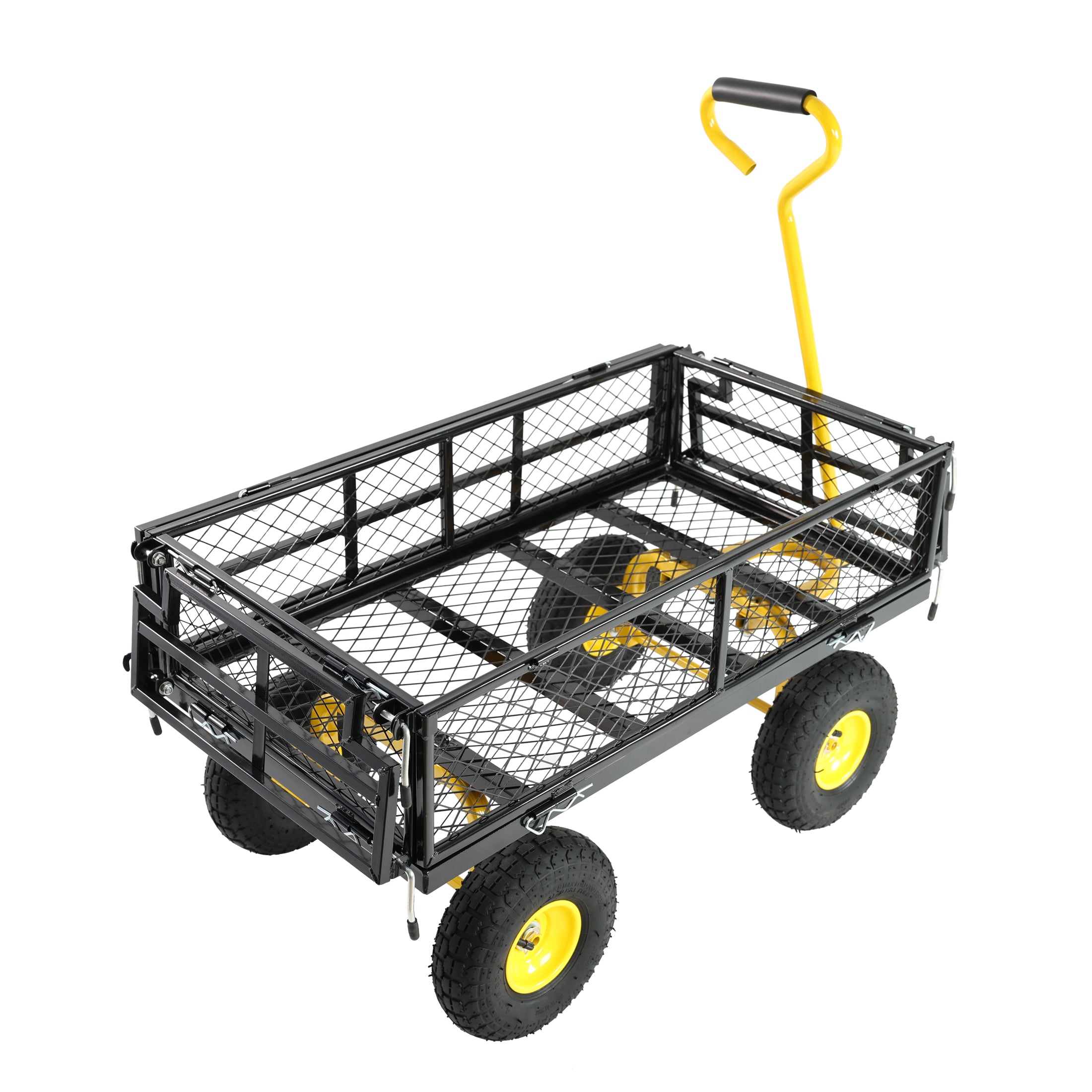 Mini Folding Wagon Garden Shopping Beach Cart (brake+orange+black)