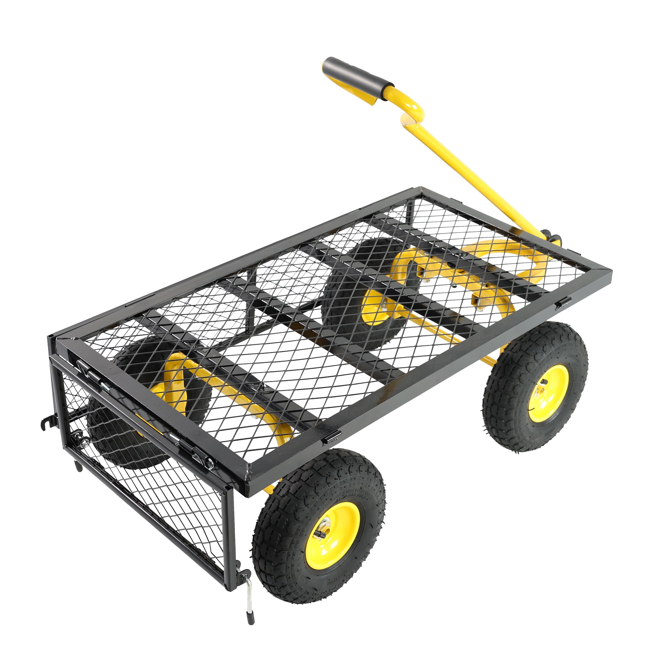 Mini Folding Wagon Garden Shopping Beach Cart (brake+orange+black)