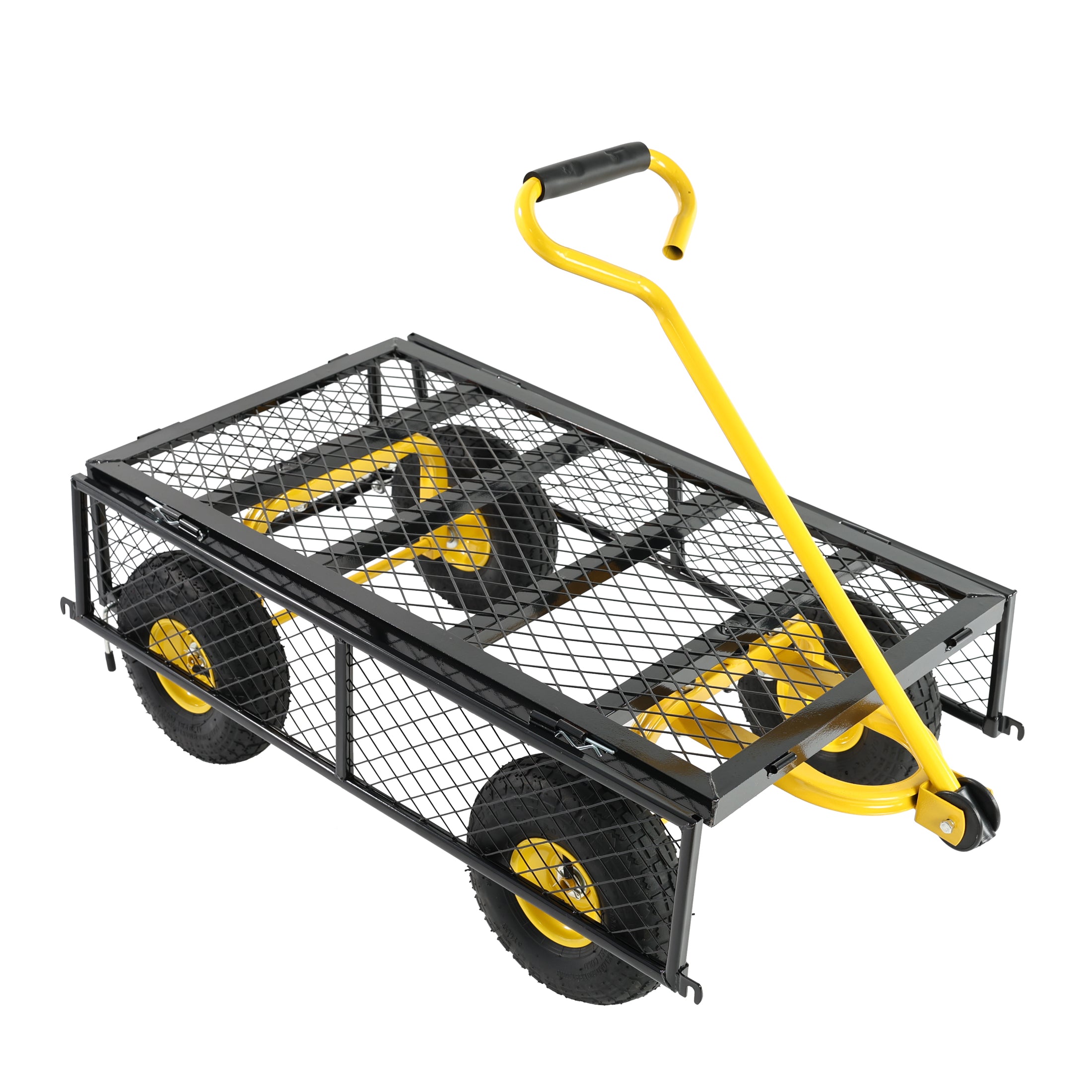 Wagon Cart Garden cart trucks make it easier to transport firewood Yellow+Black