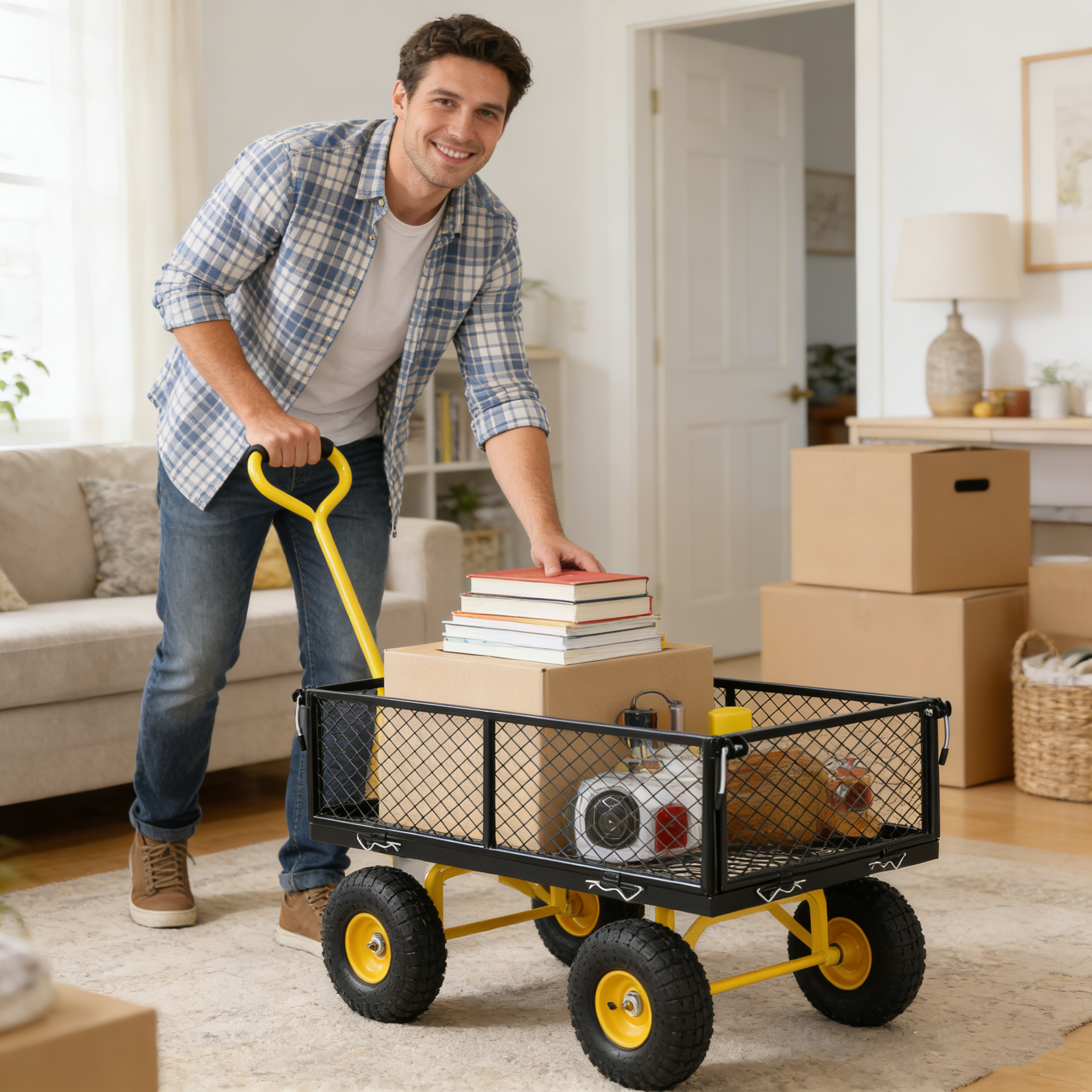 Wagon Cart Garden cart trucks make it easier to transport firewood