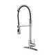 Brushed Nickel Single Handle Commercial Modern Spring High Arc Kitchen Faucet Water Filter System Bends as You Want