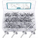 200pcs Pop Rivets Assortment Kit Aluminum Blind Rivets 8 Sizes 1/8'' 3/16'' 1/4''