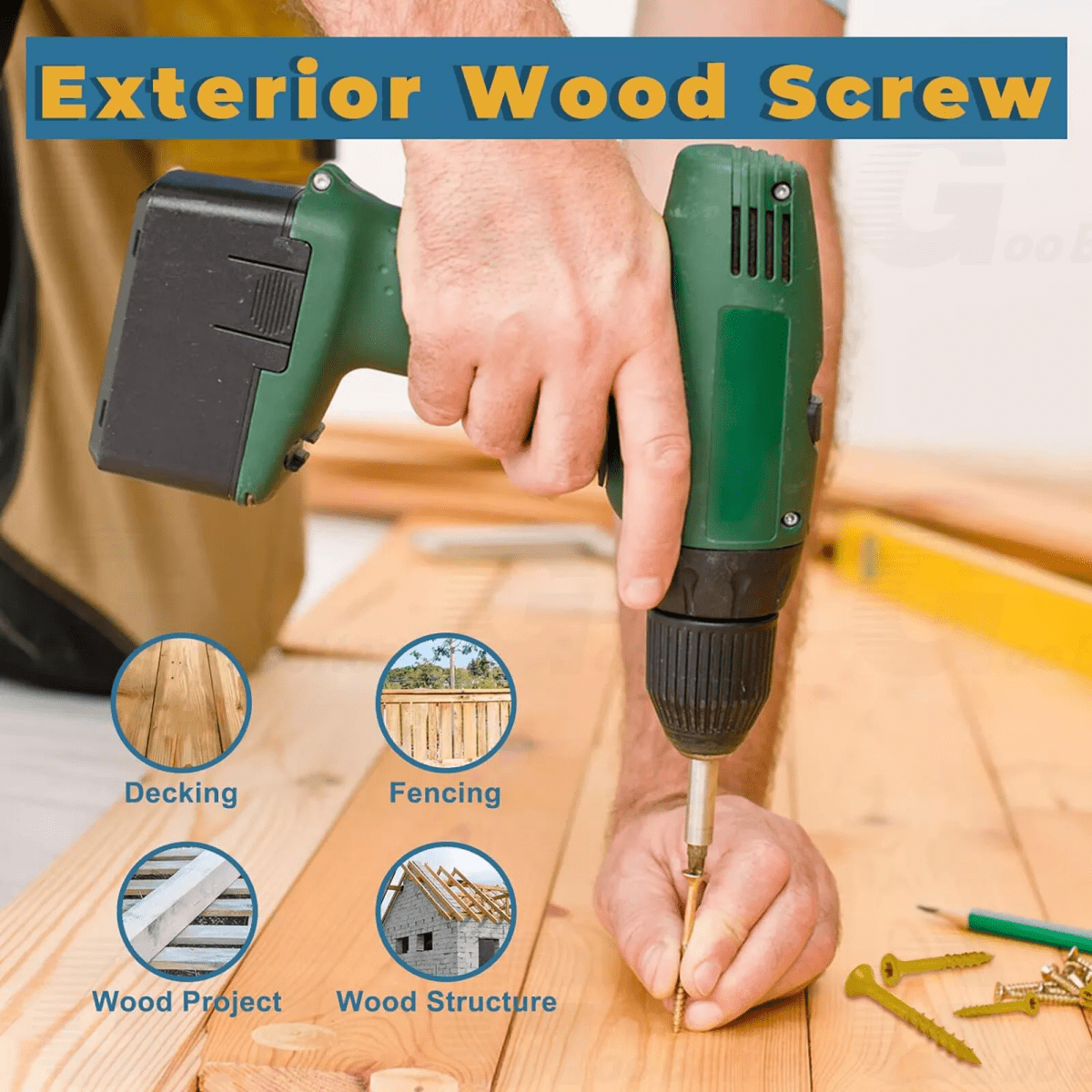 20 - 1000Pcs Deck Screws T25 Torx Self Tapping Wood Screws Exterior Deck Screws - HomeDIYer