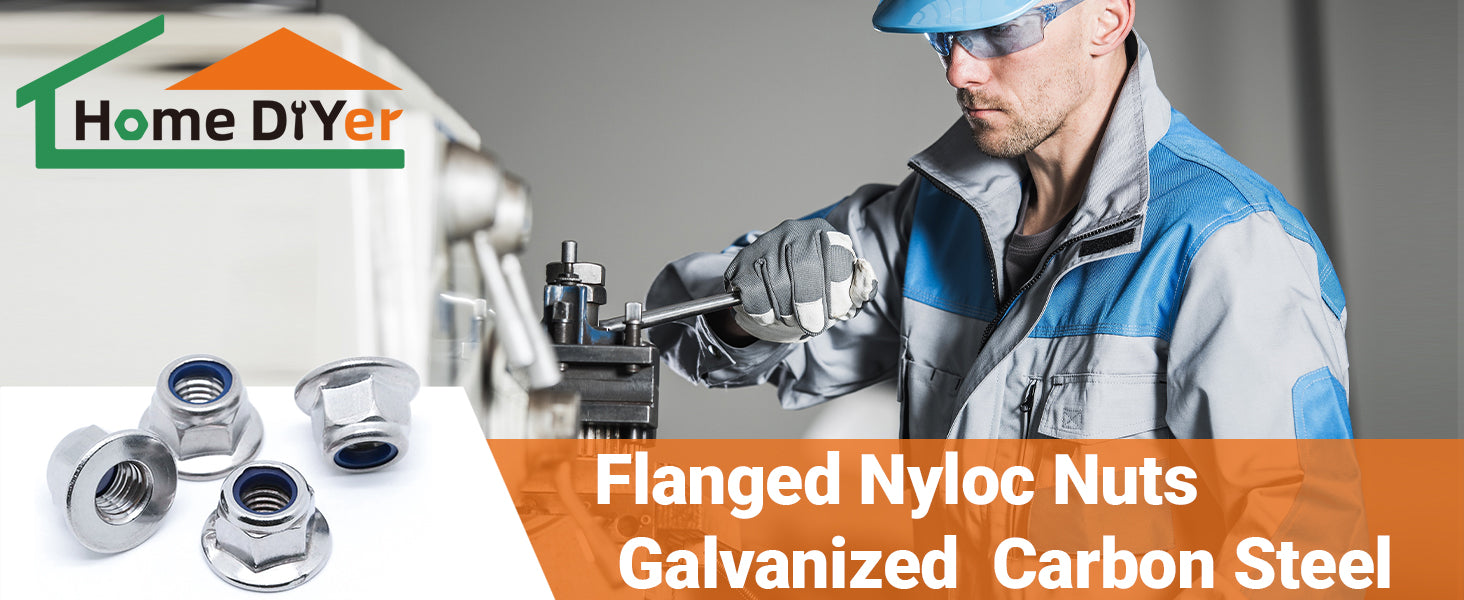 Zinc Plated Flanged Nyloc Nuts – Flange Nylon Insert Locking Nuts M5 to M12 | DIN6926