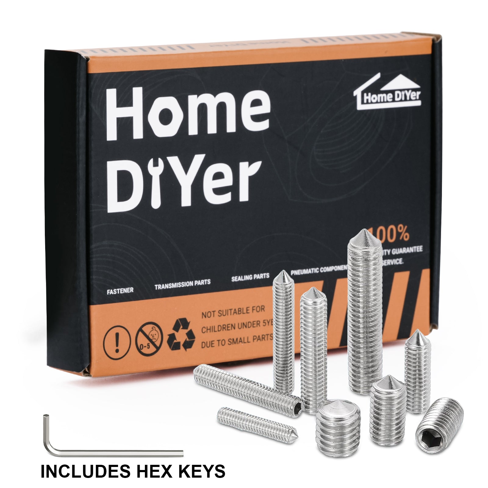 A2-70 Stainless Steel Cone Point Grub Screws – Allen Socket Set Screws M3 to M8 | DIN914