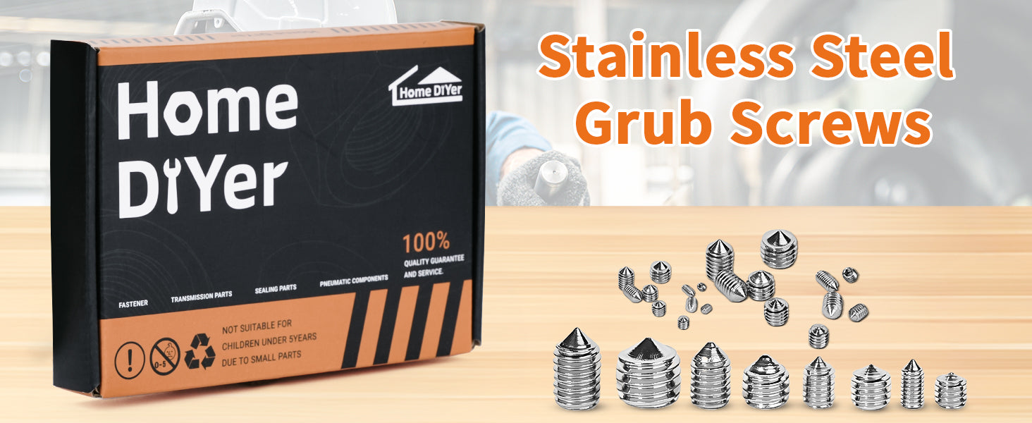 A2-70 Stainless Steel Cone Point Grub Screws – Allen Socket Set Screws M3 to M8 | DIN914
