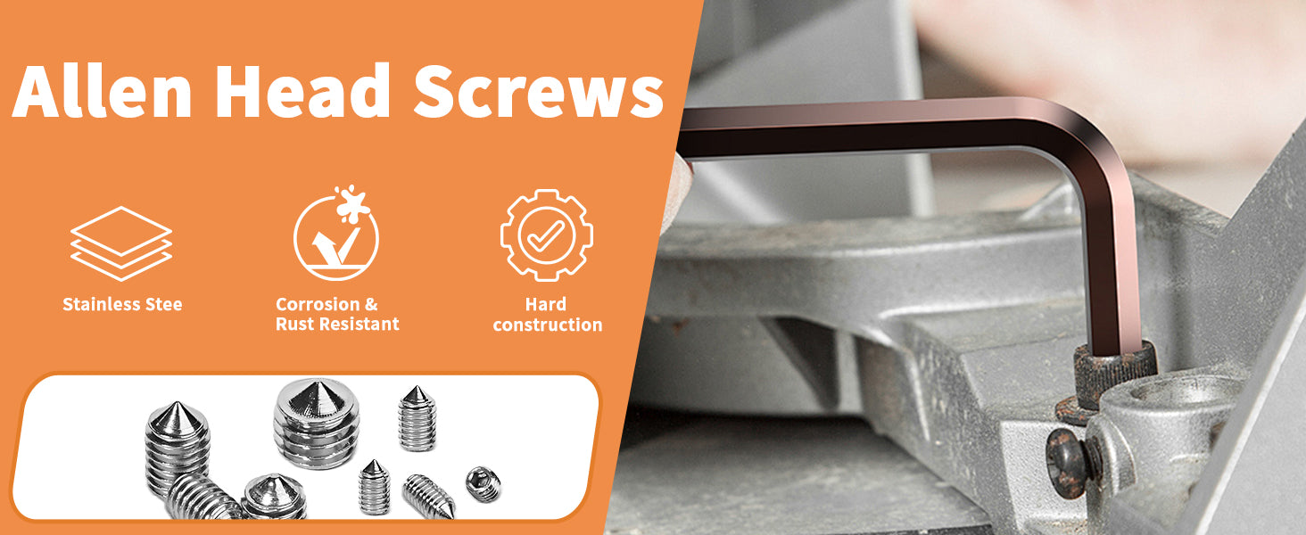 A2-70 Stainless Steel Cone Point Grub Screws – Allen Socket Set Screws M3 to M8 | DIN914