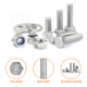 A2 Stainless Hexagon Set Screws with Nyloc Nuts & Washers – Fully Threaded Bolts M3 to M12