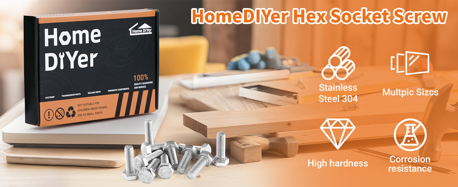 A2 Stainless Steel Hexagon Head Set Screws – Fully Threaded Bolts M4 to M12 | DIN933
