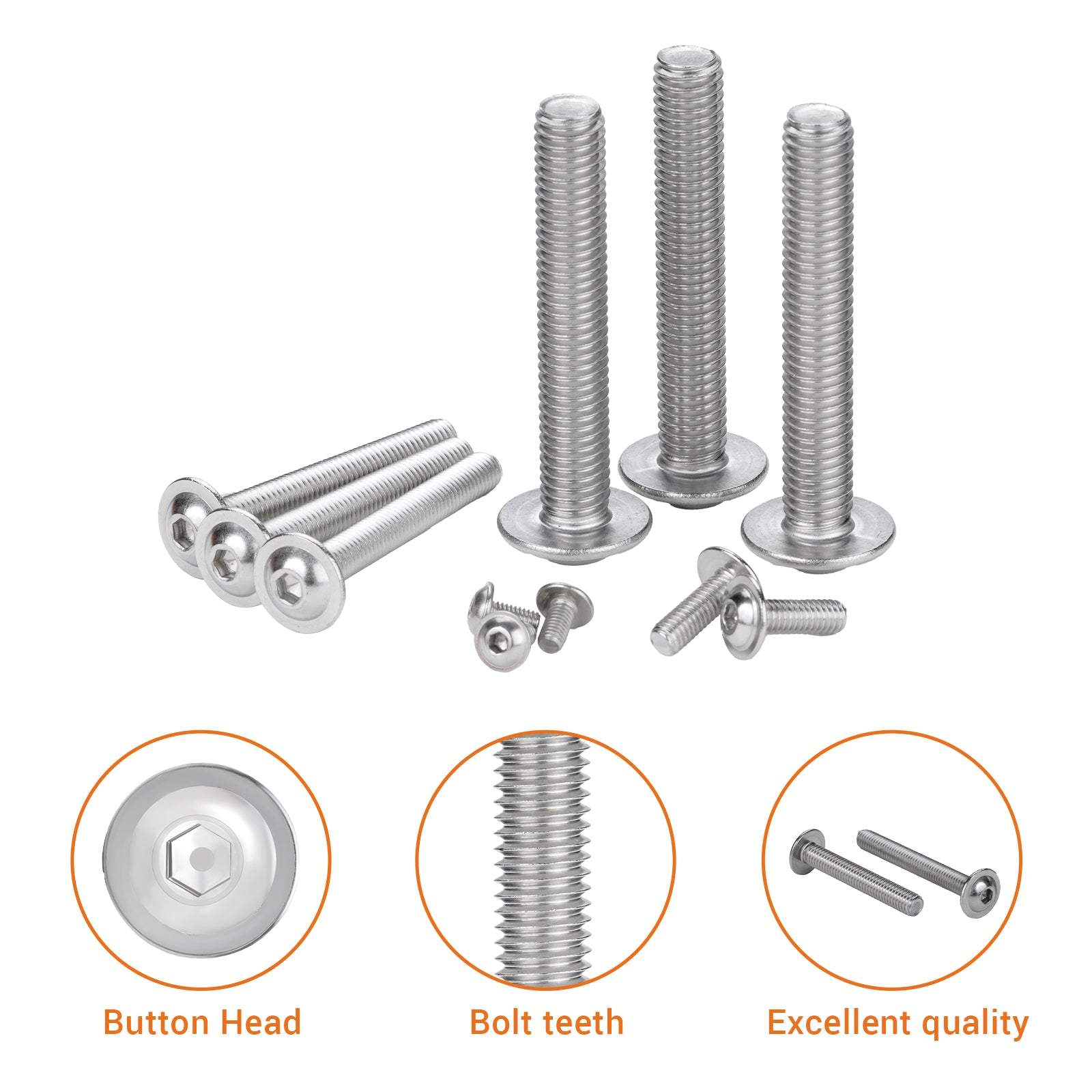 A2 Stainless Steel Flanged Button Head Screws – Allen Socket Bolts M3 to M8 | ISO7380-2