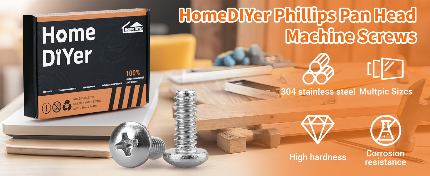 A2 Stainless Steel Pozi Pan Machine Screws – Pozidrive Bolts M2 to M4 | DIN 7985 （100Pcs）