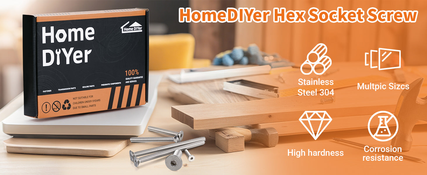A2 Stainless Steel Countersunk Socket Screws – Allen Key Flat Head Bolts M3 to M8 | DIN7991