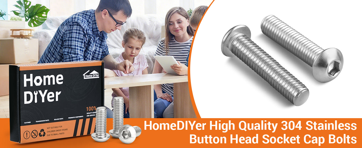 A2 Stainless Steel Button Head Allen Screws – Metric Hex Socket Bolts M3-M10