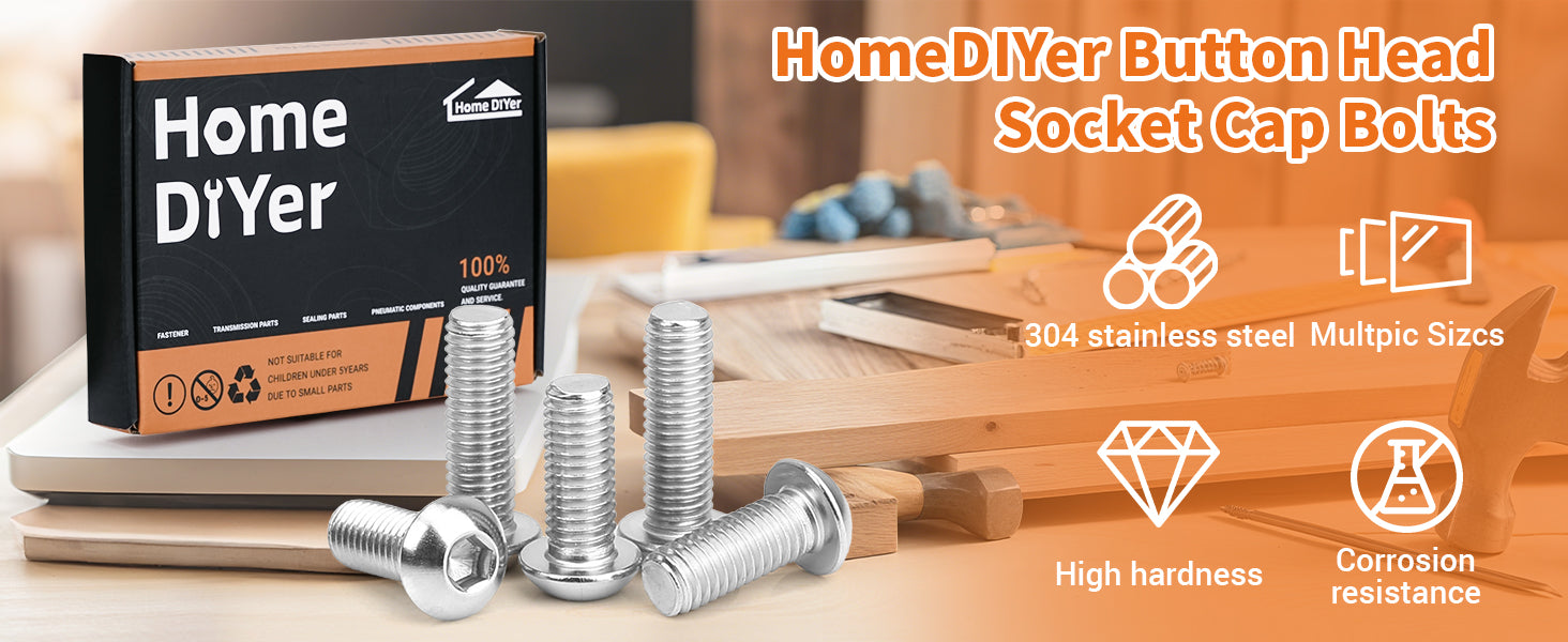 A2 Stainless Steel Button Head Allen Screws – Metric Hex Socket Bolts M3-M10
