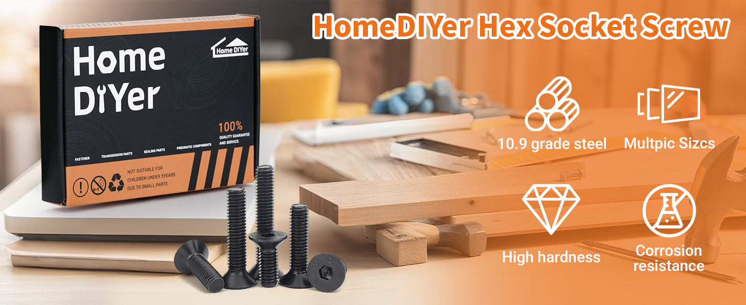 Grade 10.9 High Tensile Countersunk Socket Screws – Allen Key Flat Head Bolts M3 to M8 | DIN7991