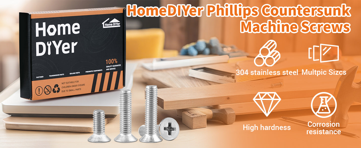 A2 Stainless Steel Pozi Countersunk Machine Screws – Pozidrive Flat Head Bolts M3 to M6 | DIN 965