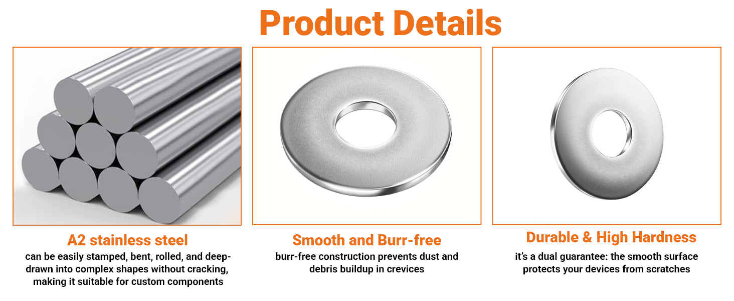 A2 Stainless Steel Penny Repair Washers – Large OD Flat Washers for M4 to M12 Bolts