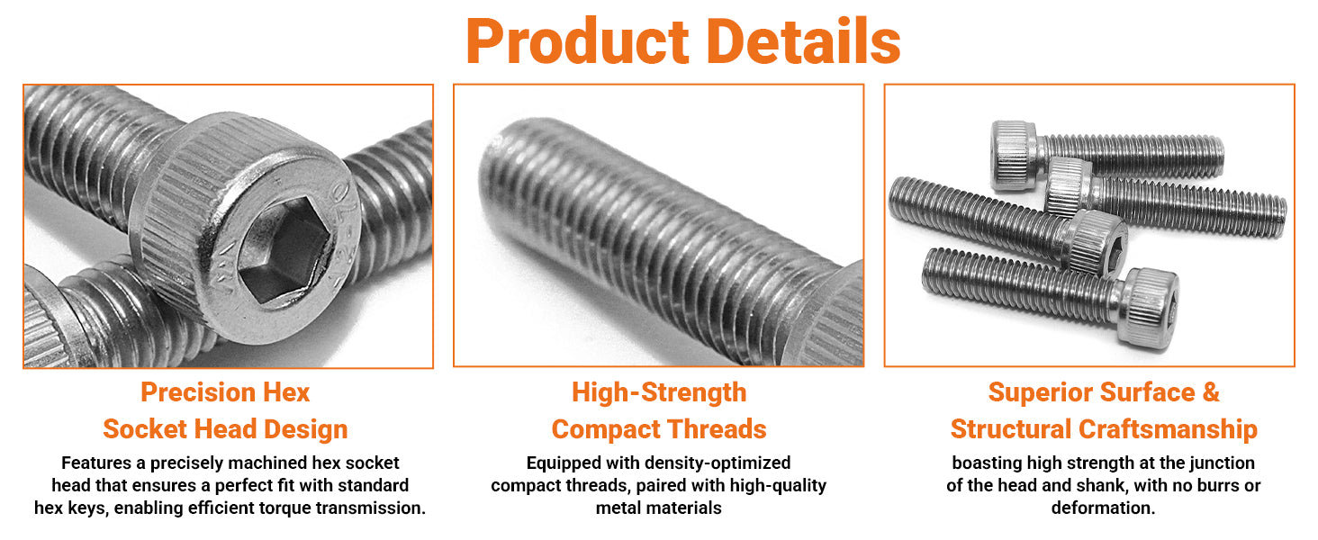 A2 Stainless Steel Socket Cap Screws – Hexagon Allen Key Bolts M3 to M10 | Fully Threaded