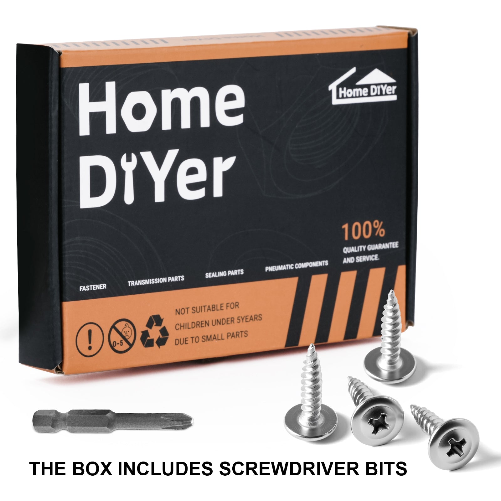 A2 Stainless Steel Pozi Flanged Self Tapping Screws – Flange Tappers No.6 to No.12 | BS 4174 （100Pcs）