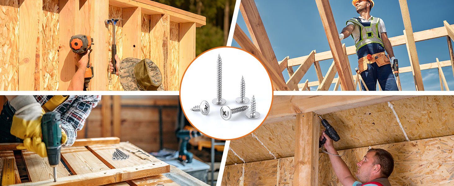 A2 Stainless Steel Pozi Flanged Self Tapping Screws – Flange Tappers No.6 to No.12 | BS 4174 （100Pcs）